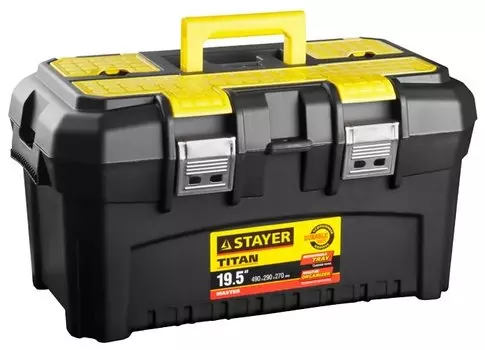Ящик с органайзером 49 см x 29 см x 27 см, пластик, ручка, STAYER TITAN-19 (38016-19)