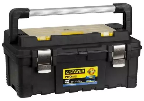 Ящик с органайзером 55.7смx28.3смx24.5см, пластик, ручка, STAYER Professional ProWide (38003-22)