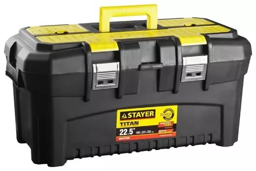 Ящик с органайзером 58 см x 32 см x 28 см, пластик, ручка, STAYER Master Titan (38016-22)