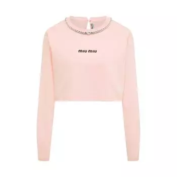 Хлопковый лонгслив Miu Miu