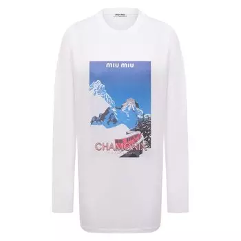 Хлопковый лонгслив Miu Miu