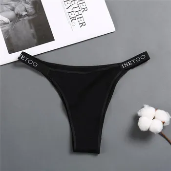 FINETOO 1 шт. женское нижнее белье, трусики, хлопковые стринги, женские трусы, сексуальные трусики с надписью, трусики-стринги, нижнее белье, нижнее белье XL