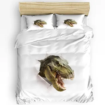 Cartoon Dinosaur Duvet Cover with Pillow Case Custom 3pcs Bedding Set Quilt Cover Double Bed Home Textile EU single(135x200cm)