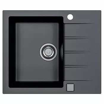 Мойка кухонная Alveus Granital Cadit 10 Carbon-G91 590х500х200 с сифоном, черная