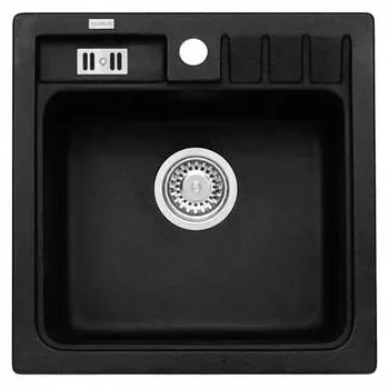 Мойка кухонная Alveus Granital Niagara 20 Carbon-G91 465х465х180 с сифоном, черная