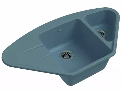 Мойка кухонная EWIGSTEIN Wink 80KF угловая 1,5-чаши + крыло 960*520мм серый металлик
