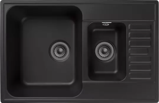Мойка кухонная GranFest QUARZ GF-Z21K 1.5-чаш+кр. 740*480 (черный)