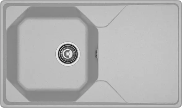 Мойка кухонная GranFest UNIQUE GF-U-840L чаш+кр 840*500мм серый, мрамор