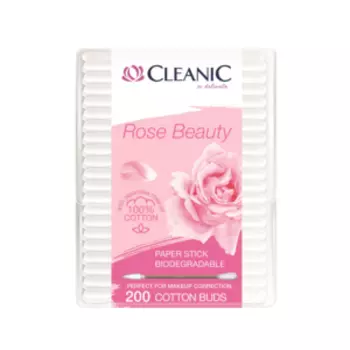Палочки ватные Cleanic Rose Beauty, 200 шт