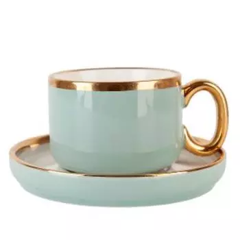 пара чайная NOUVELLE HOME Royal line Mint 200 мл, фарфор