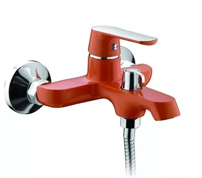 Смеситель для ванны с душем Frap H32 F3232, хром/оранжевый