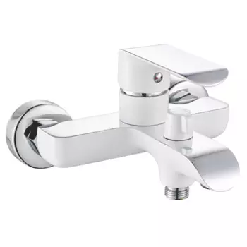 Смеситель для ванны с душем Rose R2102F белый/хром