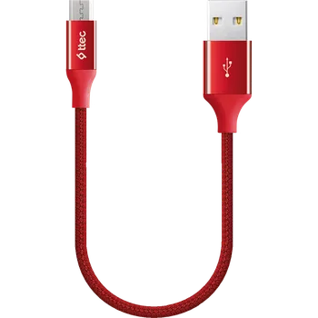Кабель USB-Micro USB, 30 см, красный, TTEC AlumiCable (2DK25K)