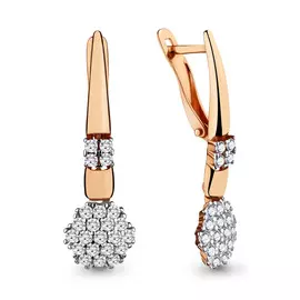Серьги из красного золота с фианитами 46140А.1