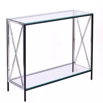 Консольный стол AllConsoles 1031-CB_S clear черный муар, серебряный