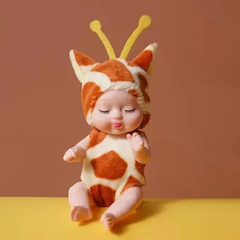 1 шт. Новая мода 12 см Моделирование Возрождения Куклы Игрушка Мини Милая Спящая Детская Серия Кукла Мультяшная Игрушка Животного для Детей Подарок На День Рождения 11x5cm