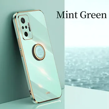 Противоударный силиконовый чехол с кольцом-держателем для Xiaomi Redmi Note 10 Pro 4G, чехол для телефона белый