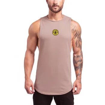 Muscleguys Майка для тренировок Мужская одежда для бодибилдинга Майки для тренировок для мышц Хлопковая майка с круглым вырезом без рукавов для мужчин XXL белый