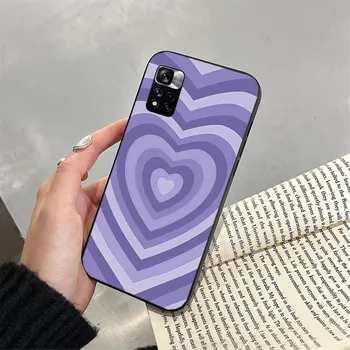Эстетический чехол для телефона Love Purple для Xiaomi Redmi Note 13 12 Pro 11S 11 10 Pro 10S 12S Redmi 10 13C 9C Redmi 10C