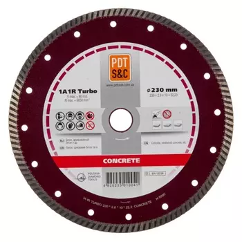 Круг отрезной алмазный PDT Turbo Concrete 1А1R (230х2.6х10х22.2 мм) 810600TCRTu
