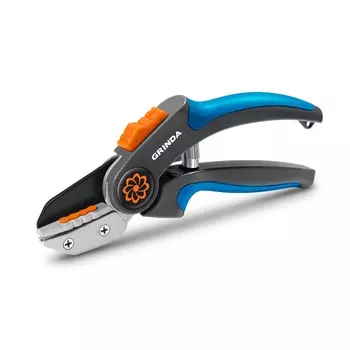 Контактный секатор Grinda P-56 PROLine 23456, легированная сталь, двухкомпонентные рукоятки, 205мм