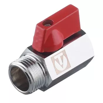 Кран шаровой латунный Valtec MINI 1/2" ВР-НР VT.331.N.04 (никель)