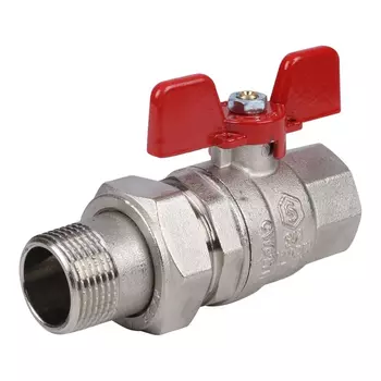 Кран шаровой полнопроходной Stout SVB-1007-200020 с американкой ВР/НР 3/4" бабочка