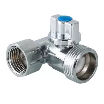 Кран шаровой трехходовой Valtec д/подкл.с/т приборов 1/2"х 3/4"х 1/2" VT.256.N.04