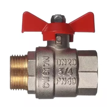 Кран шаровой Valtec BASE ВР-НР 3/4" с бабочкой VT.218.N.05