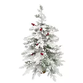 Ель новогодняя искусственная Christmas (9183-2) 0.9 м заснеженная с рябиной