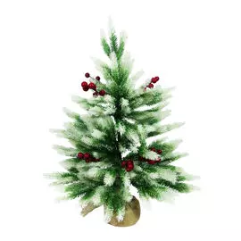 Ель новогодняя искусственная Christmas (9183-5) 0.6 м заснеженная с рябиной