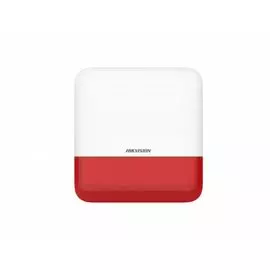 Оповещатель HIKVISION DS-PS1-E-WE (Red Indicator) беспроводной уличный (красный индикатор); 868МГц двухсторонная связь с TRI-X технологией; дальность