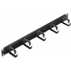 Органайзер Lanmaster LAN-ORG/BPMR-1U кабельный, 19" c щеточным вводом с 5 металлическими кольцами, 1U