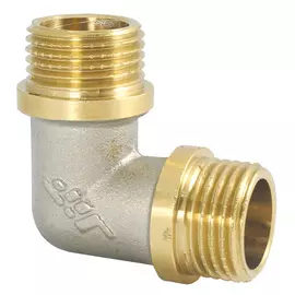 угольник с ограничителем JIF 1/2" НР/НР латунь резьба