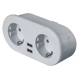 умная розетка 2 поста NAVIGATOR WiFi 10А с/з USB ручн/дист белый