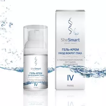 SHESMART Гель-крем вокруг глаз с гиалуроновой кислотой, пептидами, ниацинамидом 30.0