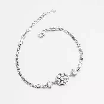 SHINE & BEAUTY Браслет покрытый серебром с кристаллами Swarovski
