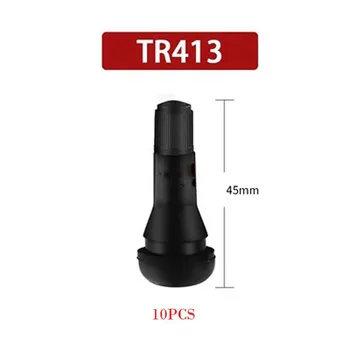 TR413 TR414 Защелкивающиеся стержни клапана шины Короткие черные резиновые шины для автомобильных велосипедных колес Алюминиевый сердечник клапана