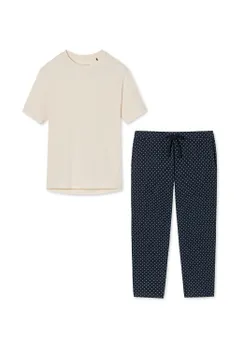Пижамы из органического хлопка SCHIESSER, цвет Blau Gepunktet Creme