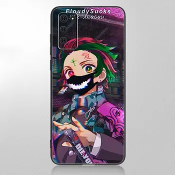 Чехол аниме Demon Slayer Tanjiro для Samsung Galaxy A12 A02S A22 A32 A52 A72 A71 A51 A41 A31 A21 A11 A50 A70 A10 A20S, черный чехол Samsung A02