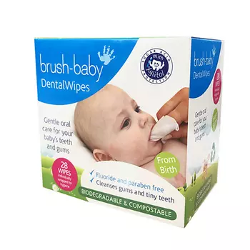 BRUSH-BABY Салфетки влажные детские для зубов и ротовой полости New 28
