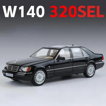 1/24 Benzs S-W140 320SEL Модель легкосплавного автомобиля Звук и свет Инерционный механизм Детская игрушка Коллекционные предметы Подарок на день рождения белый