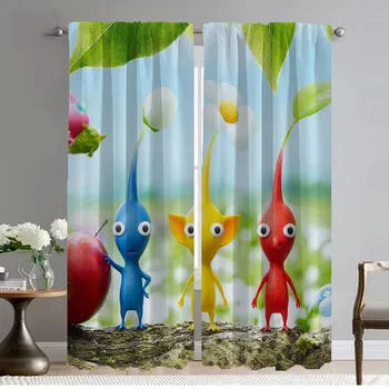 PIKMINS затемняющие шторы для гостиной занавески для домашнего интерьера шторы 2 шт Хэллоуин украшения абажуры тюль для спальни W50xH70cmx2pcs-CL