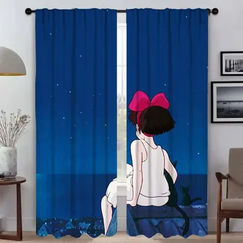 KikisS Blackout Curtains for Living Room Home Interior Curtains 2 Pieces Partition Tulle for Bedroom Shades Halloween Decoration W50xH70cmx2pcs-CL