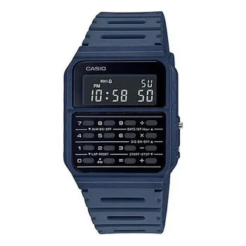 Часы CASIO YOUTH Vintage Calculater Muli-Functional Unisex Mens Blue Digital, синий