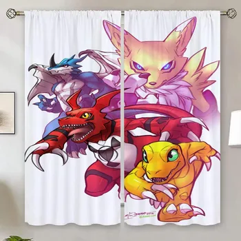 Guilmon In The Box Window Curtain for Quarto Curtains Blackout Curtain 100% Blinds Modern Home Decoration Tulle for Living Room W50xH70cmx2pcs-CL