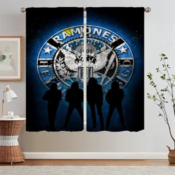 Рождественские шторы для дверей Ramones Bedroom Curtains 2 Pieces Chiffon Curtain for Children s Room Blackout Blind Tentacles Home W50xH70cmx2pcs-CL
