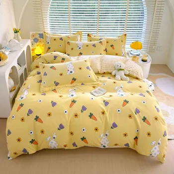 Elegant Floral Duvet Cover Set Soft Comfortable Breathable Comforter Covers Pillowcases Queen Size Bedding Set for All Season 150x200cm Single 3pc