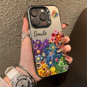 IMD красочный смайлик цветок чехол для телефона для Iphone 11 12 13 14 15 Pro Max 13 Pro Max 12 ProMax Чехлы противоударный чехол For iphone 11