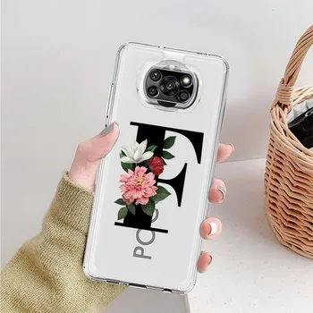 Прозрачный чехол с буквами «сделай сам» и цветком для Xiaomi Mi Poco X3 NFC M3 Pro F3 F1 11 Lite 12 Redmi Note 10 9S 8 7 9, мягкий чехол для телефона Xiaomi Poco M3